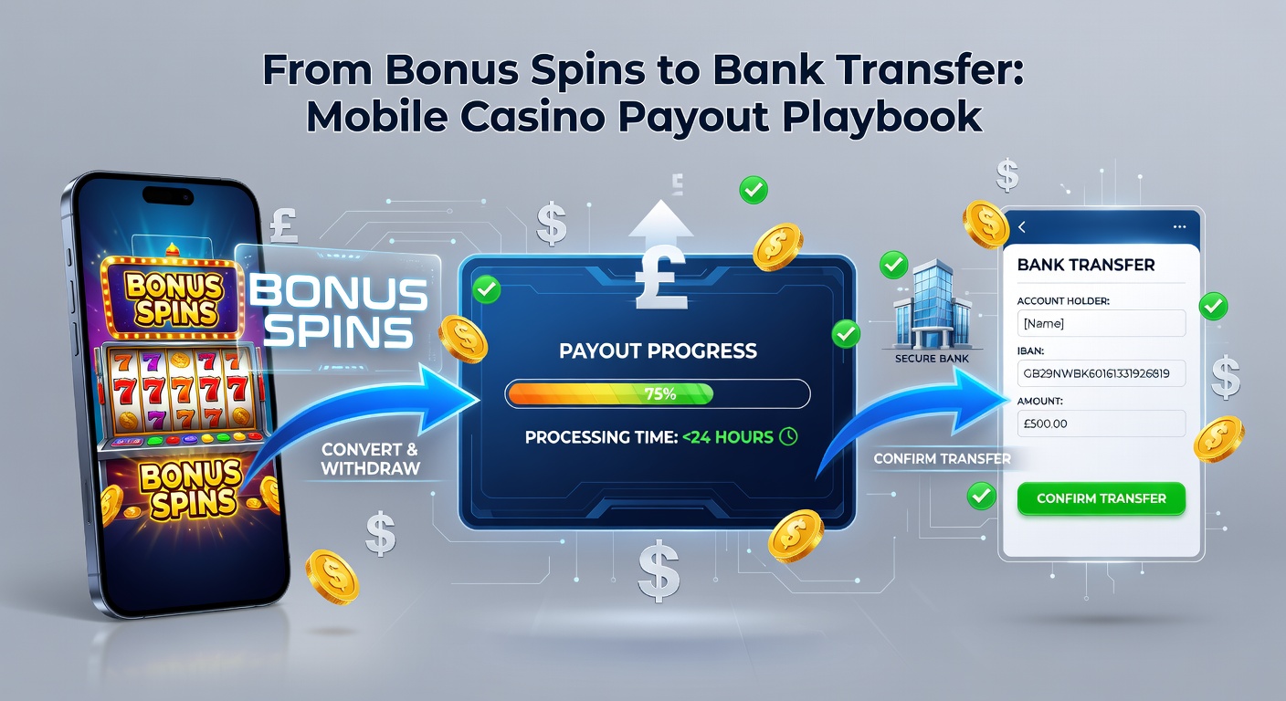 Smartphone displaying a mobile casino app with bonus spins interface and payout options highlighted